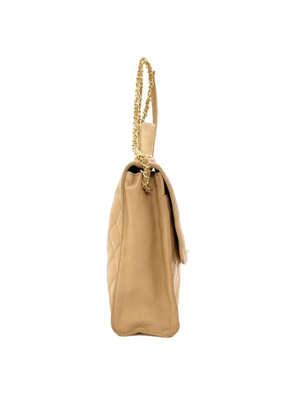 Chanel Quilted CC Logo Chain Gold 2-Way Handbag Lambskin
